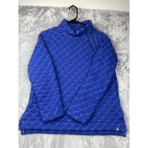 T by Talbots Womens Size M Blue Quilted Pullover Sweater